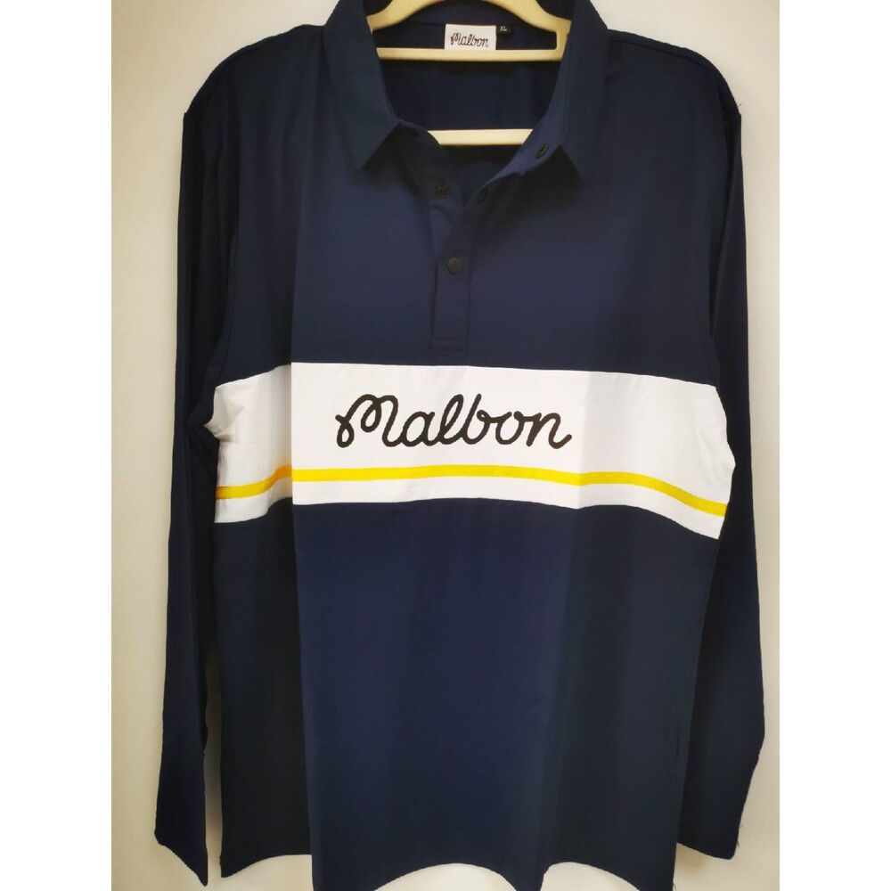 Malbon Men's Golf Polo Shirt Stylish Long Sleeve Casual Sport